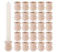 PH PandaHall 30 vasos de madera sin terminar, portavelas de madera con agujero de 22 mm, para pintar a mano, mango de cajón, tapa de poste, cabeza de muñeca, patas de mesa, 1.6 x 1.3 pulgadas