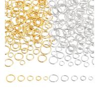 PH PandaHall 300 anillos de salto de latón plateado y dorado, anillos de salto de 5/6/7/8/10 mm, anillos de salto soldados, anillos de unión para joyería, pulseras, collares, manualidades