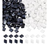 PH PandaHall 300 cuentas Tila de 2 colores, cuentas de semillas de 2 agujeros de 5 x 5 mm, cuentas cuadradas planas de vidrio japonés, cuentas espaciadoras sueltas para joyas, hombres, pulseras de la