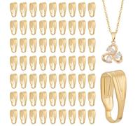 PH PandaHall 300 piezas de cierres de colgante chapados en oro de 14K con broches a presión, anillas, dijes con gancho de clip, conectores de colgante, cierres de sujeción tipo pinza para collares