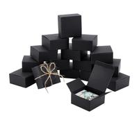 PH PandaHall 30pcs Black Boxes Geschenkboxen Quadratische Papierschachteln Faltbare Box Kleine Party Gunst Boxungs-Papierverpackungs-Papierschachteln für Hochzeit Weihnachten Party Dekor, 8x8x4 cm