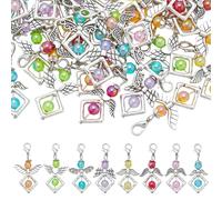 PH PandaHall 32 dijes de alas de ángel de 8 colores, colgantes de hada de ángel de 1.6 pulgadas, colgantes de hada guardiana con cierres de pinza de langosta para collares, llaveros, joyas, marcadores