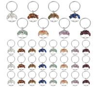 PH PandaHall 32 llaveros de árbol de la vida, 8 estilos de piedras preciosas de cristal natural con llavero de 1 pulgada, llavero de piedra para bolsa hecha a mano, llavero, día del profesor, día de