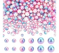 PH PandaHall 350 cuentas de perlas de sirena, 3 tamaños, sin agujeros/perlas de imitación sin perforar, perlas de relleno de jarrón, perlas de maquillaje para decoración de bodas