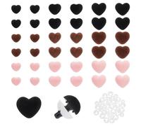 PH PandaHall 36 Nariz de seguridad Flocado, 3 tamaños de nariz en forma de corazón, nariz amigurumi nariz rosa, nariz de animal de peluche de terciopelo con arandelas para oso de peluche, títeres