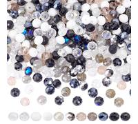 PH PandaHall 384 cuentas de cristal de 12 colores, cuentas redondas de cristal facetado de 8 mm para joyas de bricolaje