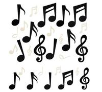 PH PandaHall 39 recortes de notas musicales de 3.3 a 3.5 pulgadas, rodajas de madera sin terminar, notas musicales de 7 a 10 pulgadas, silueta de notas musicales de papel negro para manualidades