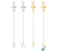 PH PandaHall 4 aretes de 2 colores, de acero inoxidable 304, de 5.9 pulgadas, con dijes de lazo para los oídos, para el hogar, oficina, conciertos, eventos, metro, aeropuertos