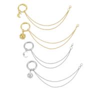 PH PandaHall 4 cadenas de zapatos de 2 estilos, con diseño de sol y luna, estilo gótico, punk, para hombres y mujeres, accesorios de zapatos, dijes de cordones con anillos de puerta de resorte, dorado
