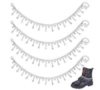 PH PandaHall 4 cadenas de zapatos de diamantes de imitación, cadenas para zapatos, cadenas con purpurina para botas, cadena de borlas, accesorios para zapatos, decoración para mujeres, bolsos, ropa