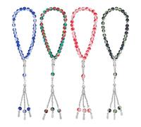 PH PandaHall 4 cuentas de oración musulmana Tasbih, 33 cuentas islámicas de rosario musulmán Masbaha, rosario de oración de 8 mm, pulsera elástica para decoración de Ramadán Eid, regalos de fiesta, 4