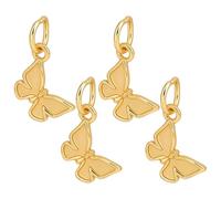 PH PandaHall 4 dijes de mariposa de plata de ley 925, colgante de mariposa dorada con forma de animal, dijes colgantes con anillos de salto para manualidades, collares, llaveros, joyería, 8,5 x 10,5