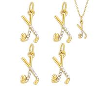 PH PandaHall 4 dijes de palo de hockey chapados en oro de 18 quilates de acero inoxidable 304 dorado para hockey sobre hielo de 0.7 pulgadas, mini colgantes de golf 3D para hacer joyas, aretes