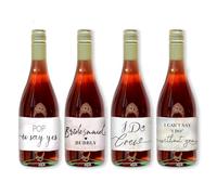PH PandaHall 4 juegos de mini etiquetas para champán para damas, etiquetas para vino, 4 estilos etiquetas impermeables para regalos de propuesta de dama de honor, vino espumoso de dama de honor