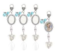 PH PandaHall 4 juegos de ramo de boda para fotos, amuletos de novia, imagen conmemorativa, amuletos con clip You are Always in my Heart Charms para ramo de novia novio