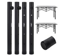 PH PandaHall 4 paquetes alargadores de patas de mesa plegables 44 x 4 cm elevadores de mesa ajustables para patas de oficina, muebles y decoración de comedor y oficina en casa, negro
