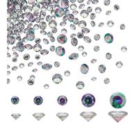 PH PandaHall 400 piezas de cabujones facetados de 5 tamaños, piedras de diamantes de imitación facetadas redondas puntiagudas de 1,5 ~ 3 mm, circonita cúbica suelta de color AB para aretes, pulseras,