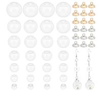 PH PandaHall 42pcs Mini globo de cristal transparente, bola de cristal deseado con tapones de bola rellenable adornos colgantes claros para verano DIY colgantes colgantes colgantes pendientes