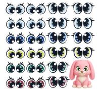 PH PandaHall 48 ojos redondos de seguridad de fieltro con pestañas para amigurumis de ganchillo, animales de peluche, oso de peluche, proyectos de manualidades, Navidad, cumpleaños, decoración de
