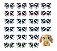 PH PandaHall 48 pares de ojos de fieltro de 6 colores con pestañas, ojos ovalados coloridos, parches de ganchillo de fieltro kawaii, ojos de amigurumi, ojos para marionetas de peluche, oso de peluche