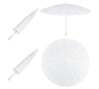 PH PandaHall 4pcs 41cm paraguas de papel blanco paraguas engrasados para hacer yo mismo accesorios de pintura a mano para boda, fotografía de novia, artesanía, fiesta, decoración de Pascua