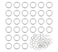 PH PandaHall 50 anillos de salto cerrados de plata de ley 925, anillos O de 4 mm, anillo de salto soldado, calibre 26, anillo redondo de malla de cadena, conector de joyería para bricolaje, aretes