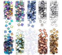 PH PandaHall 500 cuentas de semillas de 10 colores, cuentas de pulsera de 5 mm, espaciador cuadrado de doble agujero, cuentas sueltas para pulseras, collares, aretes, joyería, manualidades