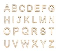 PH PandaHall 52 cuentas de letras doradas, dijes de aleación del alfabeto ABC de metal A-Z, colgantes alfabéticos mayúsculas para San Valentín, pulseras, collares, joyas, manualidades, 26 unidades por