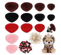 PH PandaHall 52 narices de seguridad para animales, narices triangulares de plástico con arandelas, narices de ganchillo para oso de peluche, manualidades, accesorios de costura y manualidades