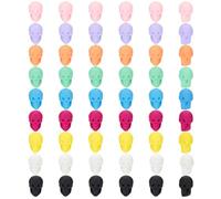PH PandaHall 54 cuentas de cráneo de acrílico colorido, 9 tipos, perlas de calavera, gran orificio, esqueleto, gótico, espaciadores para pulsera, collar, artesanía, fabricación de joyas, 14 x 21 mm