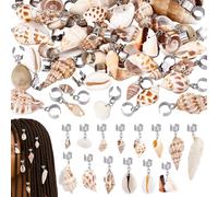 PH PandaHall 56 piezas de 14 estilos de pinzas de pelo para trenzas, pinzas de conchas marinas, accesorios para el cabello, joyería para trenzas para mujer, 1 x 2.5 pulgadas
