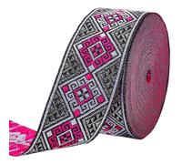 PH PandaHall 6,4 m de cinta jacquard con ribete étnico bordado tejido, cinta de tela con franja para accesorios de ropa de bricolaje, adornos y decoraciones de 3,3 cm de ancho