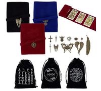PH PandaHall 6 Estilos Bolsa Portatarjetas de Tarot, Bolsas de Almacenamiento de Tarjetas de Tarot de Tarot con 11pcs Colgantes Tibetanos Bolsillos de Tela del Tarot para Almacenar las Cartas del
