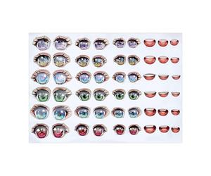 PH PandaHall 6 estilos de dibujos animados 3D de ojos y boca, 54 unidades, diseño de anime, 3 tamaños, lindas calcomanías adhesivas para bocas, ojos adhesivos coloridos para bricolaje, anime