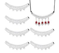 PH PandaHall 6 piezas de conectores de candelabro, eslabones de componentes de plata envejecida, eslabones curvados de tubo de araña para manualidades, pulseras, collares, aretes, joyería, 6,7 x 1,4