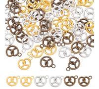 PH PandaHall 60 colgantes en forma de corazón de 3 colores de metal con forma de corazón, 17 mm, colgantes de aleación con 2 mm orificio para collares, pulseras, pendientes, joyas artesanales