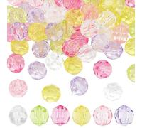 PH PandaHall 60 cuentas de cristal acrílico de 20 mm, 6 colores, cuentas facetadas para joyas, espaciadores, cuentas sueltas, redondas, para pulseras, collares, fabricación de joyas