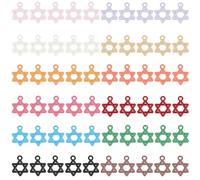 PH PandaHall 60 dijes de estrella de David, 12 colores, pequeñas estrellas judías, colgantes con temática bíblica, hexagrama de estrella, colgantes para hacer joyas, pulseras, collares, aretes, kits