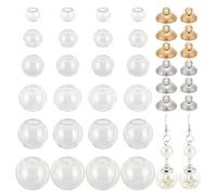 PH PandaHall 60 juegos de botellas de cristal transparente de 6 tamaños, colgantes de botellas de deseos de 8/10/12/14/16/18 mm con tapas doradas para manualidades, joyería, decoración de Navidad, No