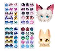 PH PandaHall 60 pegatinas de ojos autoadhesivas de PVC de 2 pulgadas, ojos de disfraz para marionetas de peluche, ojos de animal, peludos, esculturas, accesorios de disfraces, manualidades, 4 hojas