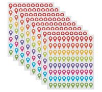 PH PandaHall 640 calcomanías de ubicación de mapa, 8 colores, calcomanías de puntero de mapa, autoadhesivas, etiquetas indicadoras para marcar camping, sitios de aventura, destinos de viaje