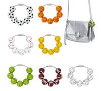 PH PandaHall 7 dijes deportivos para bolsa, béisbol, fútbol, baloncesto, sóftbol, voleibol, bolso, llavero, abalorio de madera, dijes decorativos para bolsos, bolsas de playa, regalo
