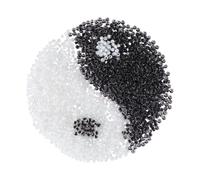 PH PandaHall 7000 cuentas de cristal de 2 colores, 10/0, redondas, espaciadoras, 2,3 mm, semichapadas, cuentas de semillas forradas de color blanco y negro para pulseras de amistad, fabricación de