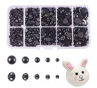 PH PandaHall 760 piezas de 5 tamaños de 4 mm a 10 mm, ojos redondos de ganchillo para manualidades, ojos de resina de varios tamaños, cabujones de espalda plana, ojo de animal de peluche para gateas