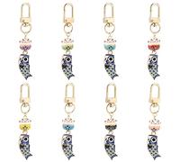 PH PandaHall 8 llaveros de gato de la suerte, llaveros japoneses Maneki Neko Fortune, adornos de gato de la riqueza, salud, colgante de teléfono móvil, mochila, cartera, Navidad, 8 unidades