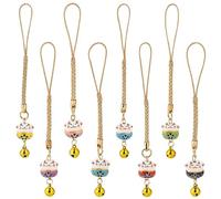 PH PandaHall 8 llaveros Maneki Neko, colgantes japoneses de riqueza y salud, adorno para teléfono móvil y bolsa, Navidad, Año Nuevo