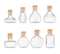 PH PandaHall 8 mini botellas de cristal de estilo frascos de vidrio transparentes botellas vacías para deseos pequeños frascos de especias con corcho pequeñas botellas de derivación tarros mágicos