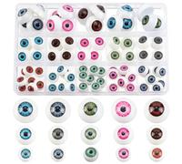 PH PandaHall 80 globos oculares de Halloween, 15 estilos, ojos realistas de medio redondo, huecos, accesorios de terror, ojos de disfraz para decoración de fiestas, esculturas artísticas, accesorios