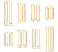 PH PandaHall 80 Piezas 14K Chapado en Oro Pendientes Barras Conectores Conector para Joyas con Barra Dorada de 2 Agujeros latón para Pendientes Bricolaje fabricación Joyas artesanías 4 tamaños