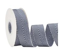 PH PandaHall 9.8 yd/9 m Cinta de rayas polialgodón 2.5 cm, azul y blanco para coser ropa, manualidades, collares mascotas, mochilas, decoración